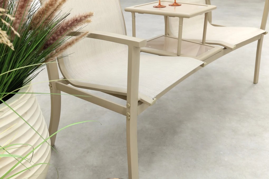 Tete-a-Tete aluminium tuinbank Felix - Latte/Beige