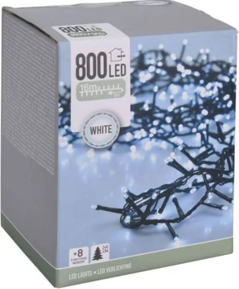 Micro clusterverlichting - 16 m - 800 koud witte ledlampjes - 8 functies