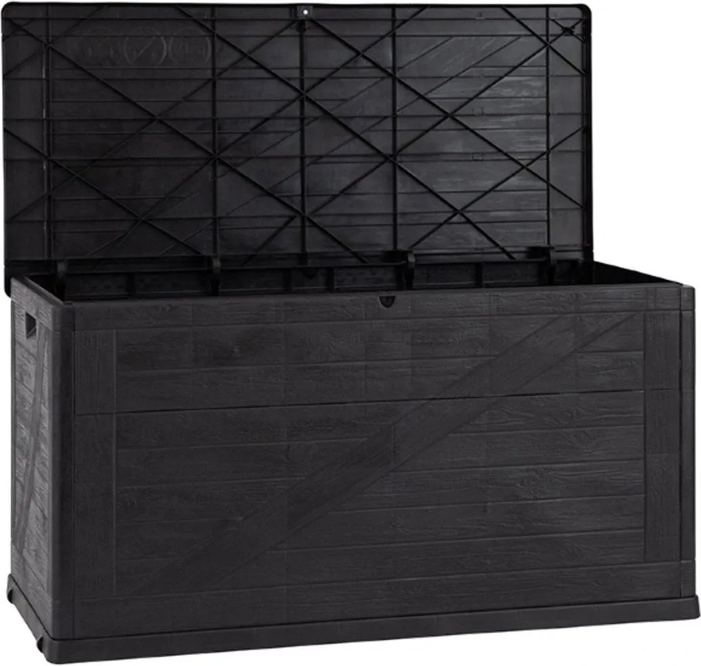 Toomax Multibox Wood Kussenbox - 420L - Donker Antraciet - Binnenmaat 113 x 49,5 x 59,5 cm - Buitenmaat 120 x 63 x 56 cm