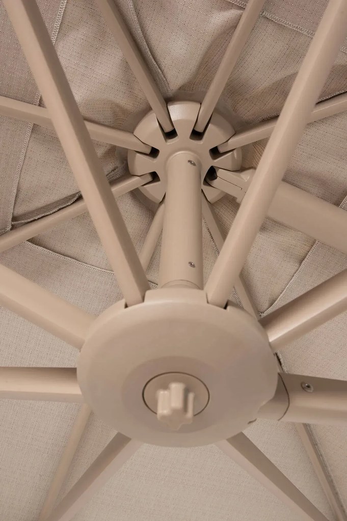 4 Seasons Outdoor Siesta PREMIUM 300 x 300 cm parasol - zand doek met latte frame Parasol   beige weerbestendig