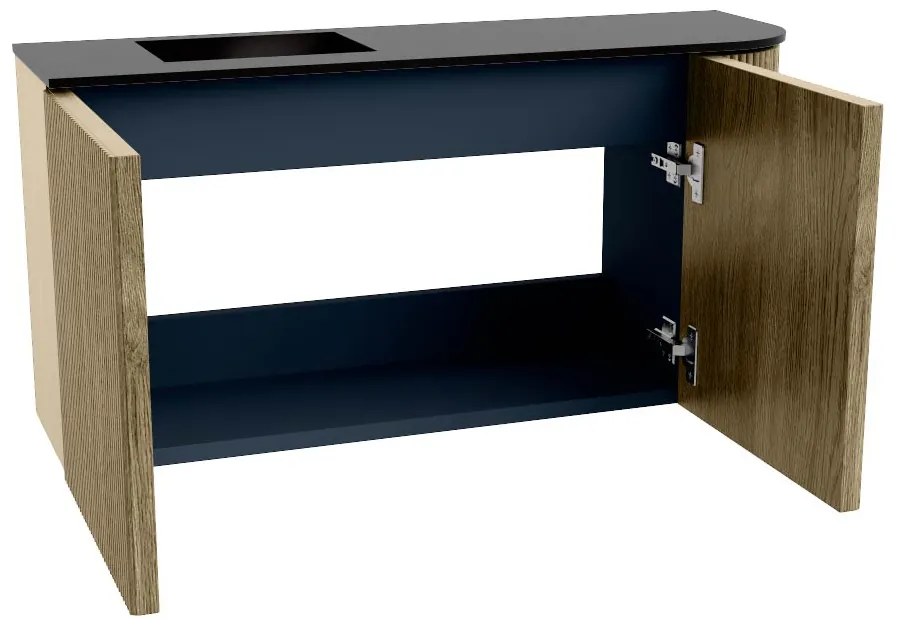 Mondiaz Joya 80cm toiletmeubel ronding rechts dusk met wastafel faye links 1 kraangat urban
