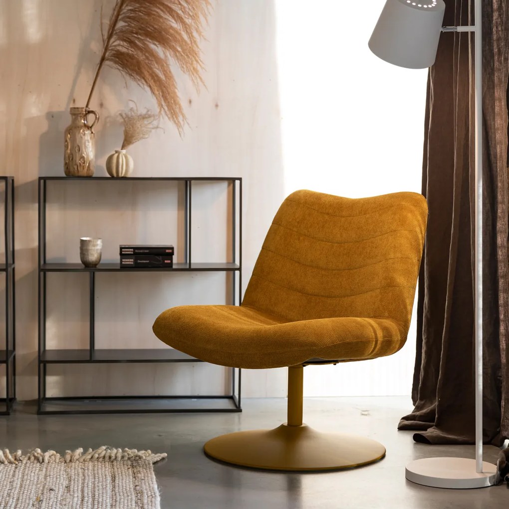 Zuiver Bubba Draaifauteuil Okergeel Retro Design