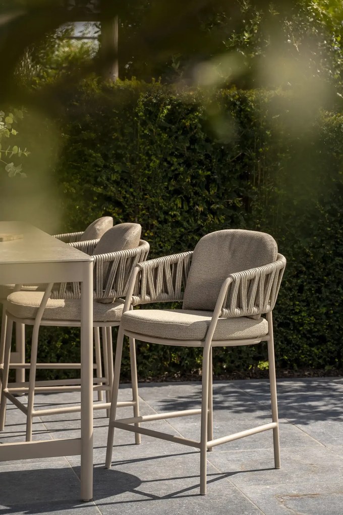 Taste by 4 Seasons Calma bar tuinset latte met Soho tafel BarsetTuinset   taupe weerbestendig