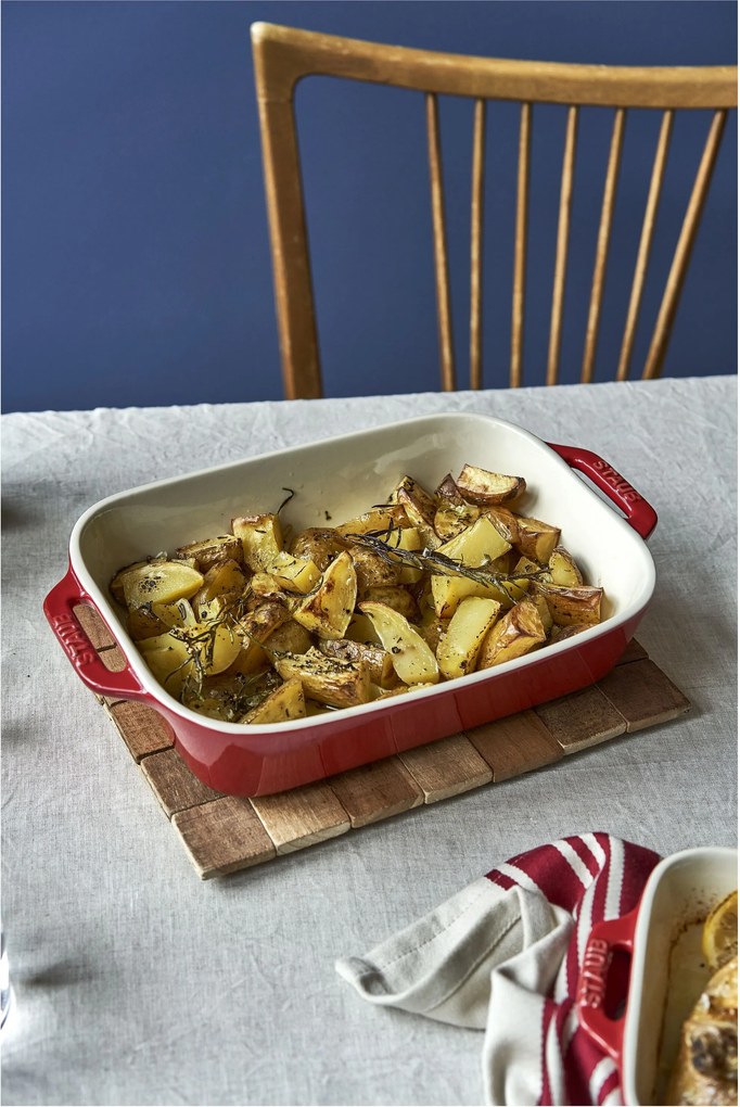 Staub Ceramique Ovenschaal 20 cm, Rechthoekig, Kersenrood - Ceramique - Staub