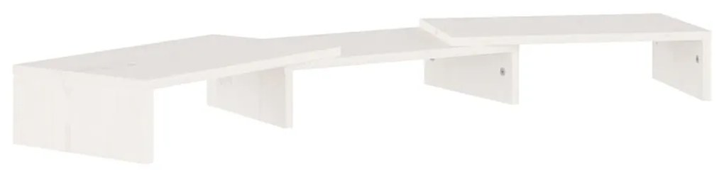 vidaXL Monitorstandaard 80x24x10,5 cm massief grenenhout wit