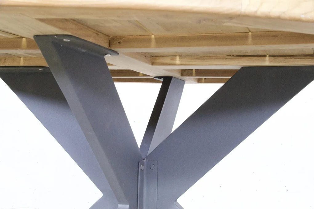 Rond Tuintafel  - Teak/Aluminium - Ø130 cm - Malta - SenS-Line