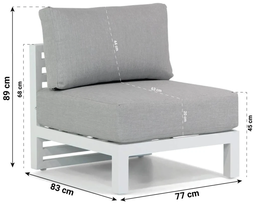Hoek loungeset 5 personen Aluminium Wit Santika Furniture Santika Jaya