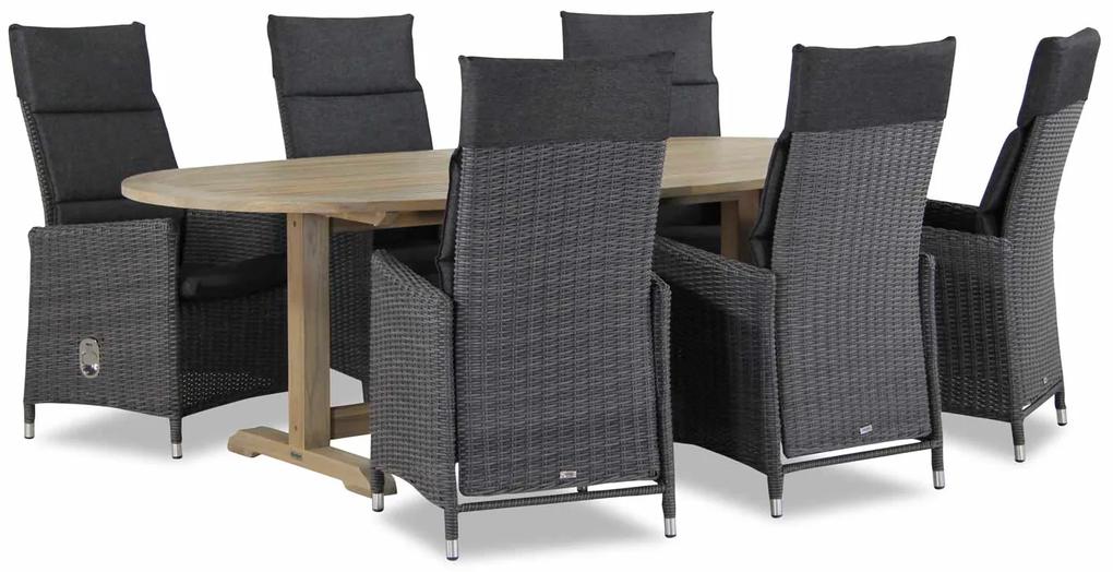 Garden Collections Madera/Brighton ovaal 240 cm dining tuinset 7-delig