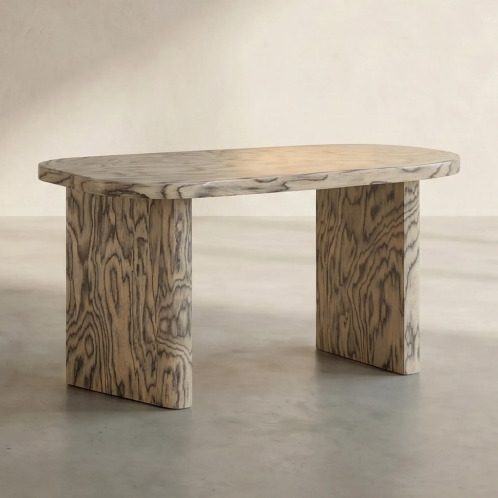 Kleine Organische Salontafel Grijs - 45 X 70cm.
