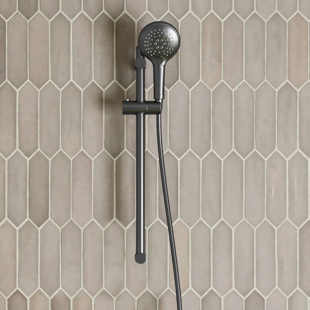 Saniclear Iron glijstangset met 2 standen handdouche verouderd ijzer - gunmetal