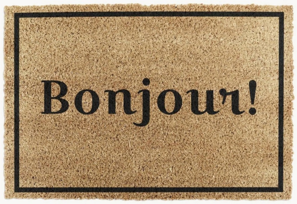 Handgemaakte kokos deurmat Bonjour