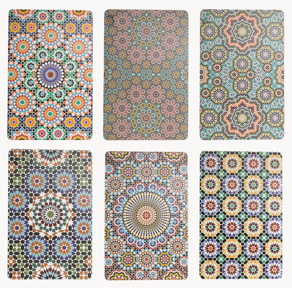 Dubbelzijdig bedrukte placemats Marrakesch Doubleface, set van 6