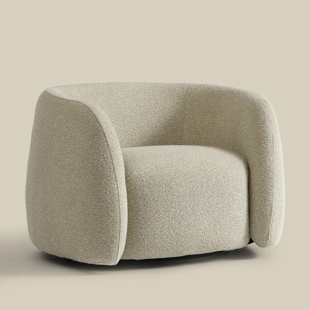 Ronde Fauteuil Beige Stof