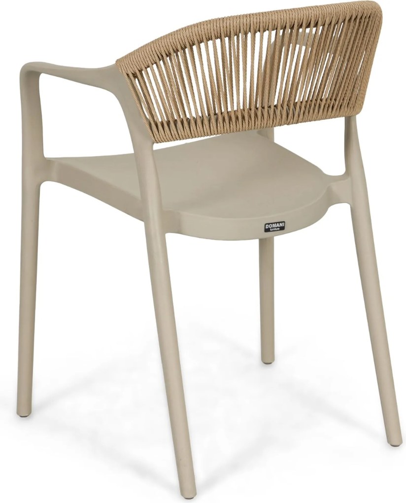 Tuinset 6 personen 150 cm Kunststof Taupe Domani Furniture Toscano/Ancona