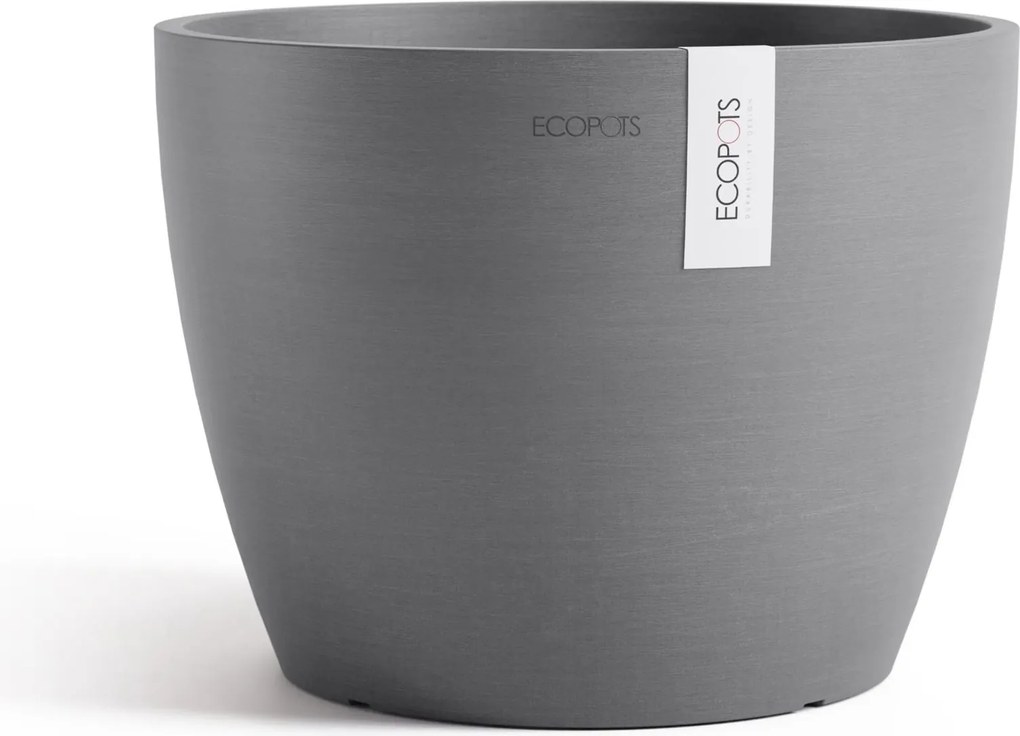 Ecopots bloempot Stockholm 31 - Rond - Grey - Diameter 31 x H23,5 cm