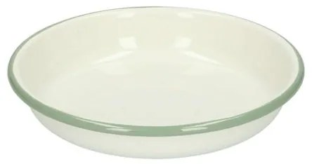 Bord diep, emaille, groengrijs/wit,Ø 15 cm