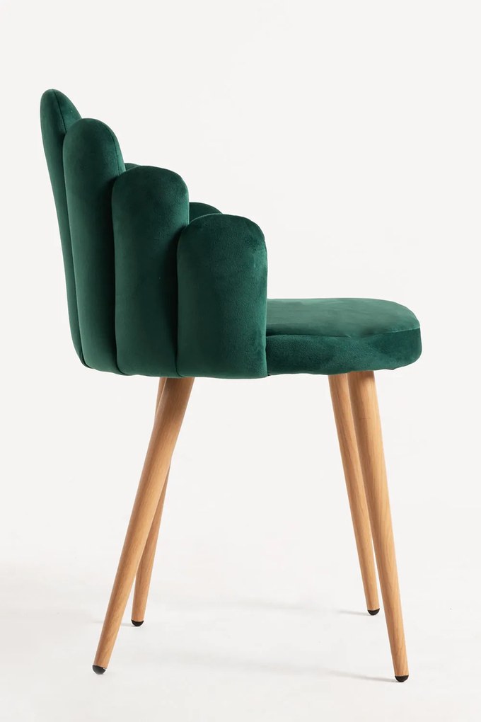 Set 4 Fluwelen Handstoelen