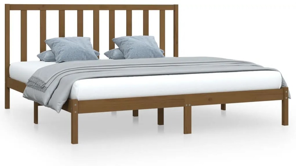 vidaXL Bedframe grenenhout honingbruin 180x200 cm 6FT Super King