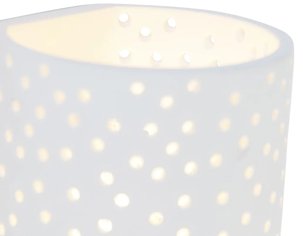 Vintage wandlamp wit gips cilindervormig - Mahou