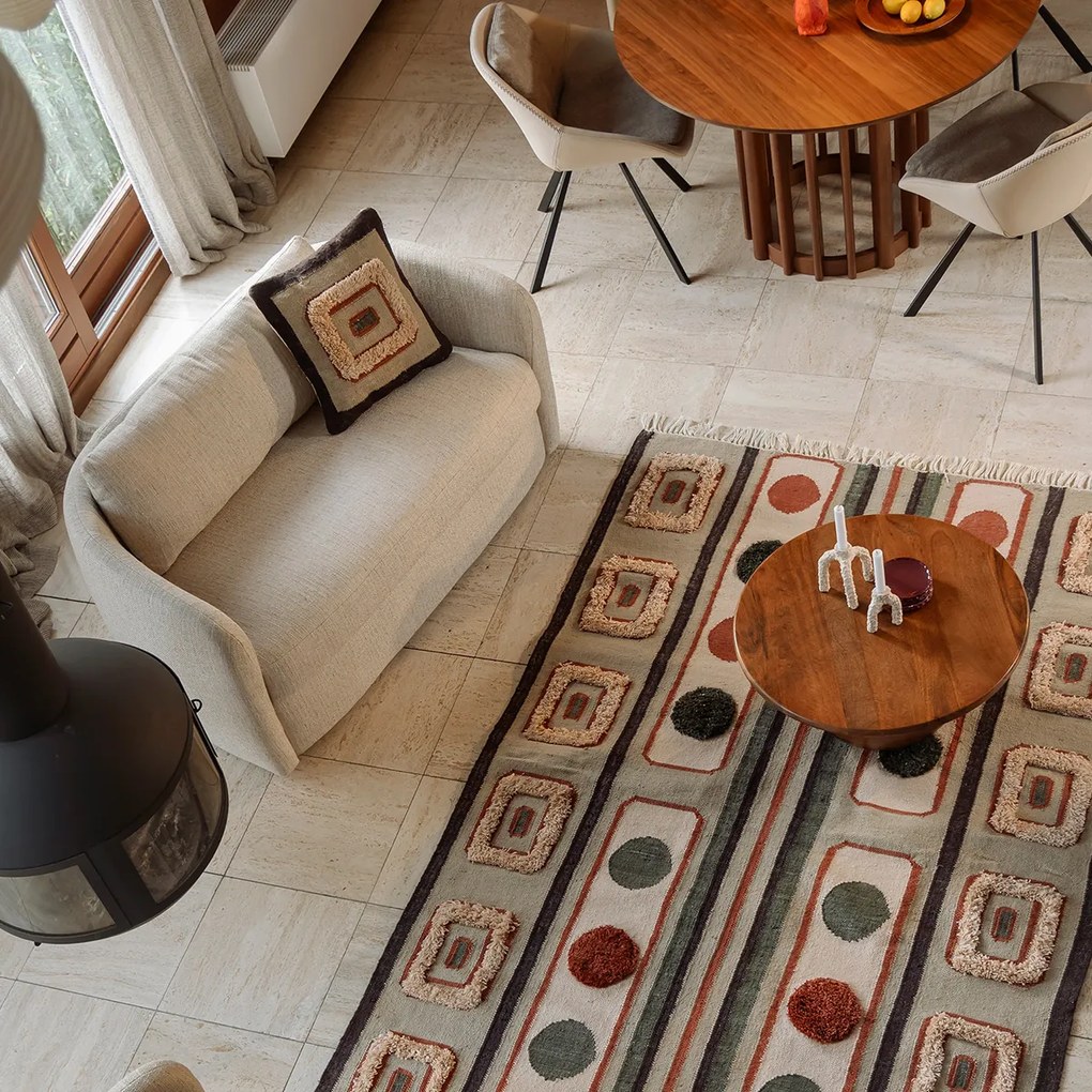 Dutchbone Soho Sand 2-zits Bank Retro Design Zandkleur