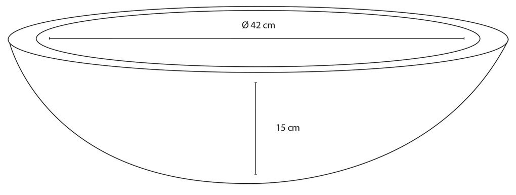 Differnz Puur waskom 45x12.5cm zwart