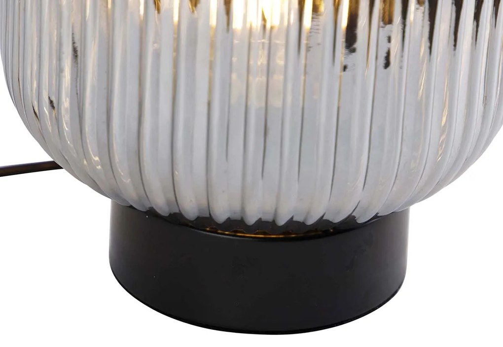 Smart tafellamp zwart met smoke glas incl. Wifi A60 - Karel