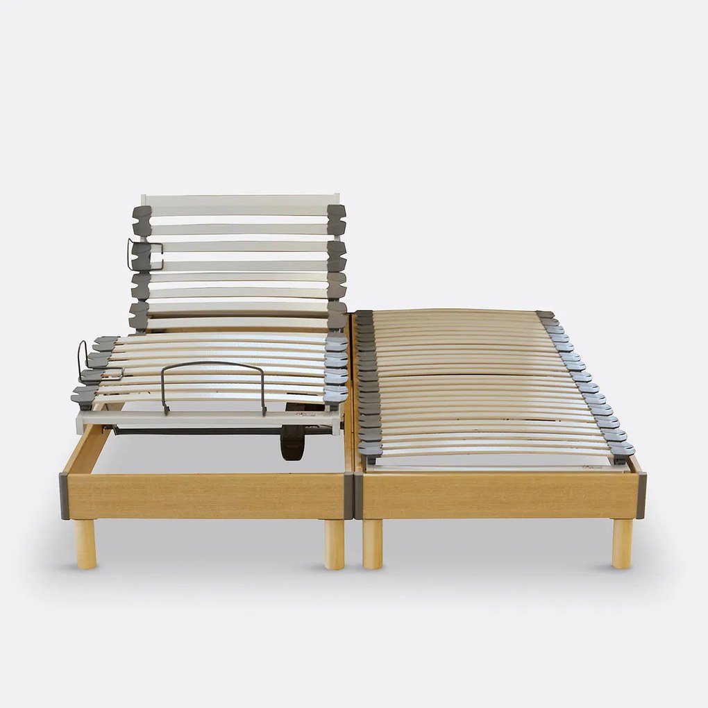 Elektrisch bed met houten lattenbodem
