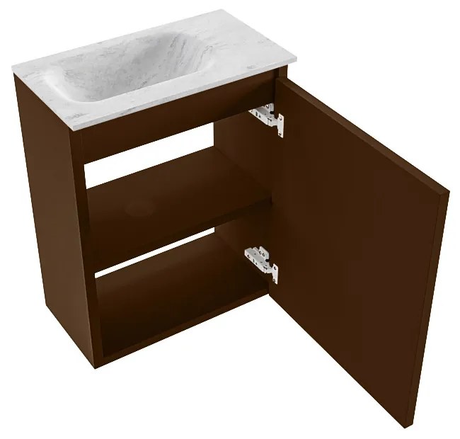 Mondiaz Ture DLux toiletmeubel 40cm rust met wastafel opalo links zonder kraangat