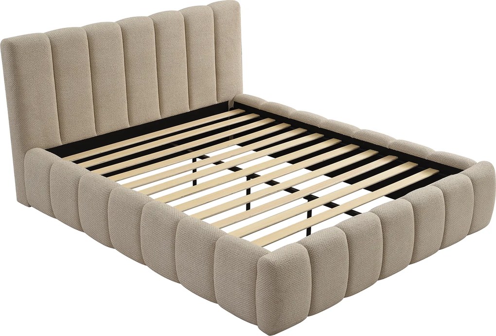 Teddy Boucle Bedframe Met Strepen 180 X 200 Cm