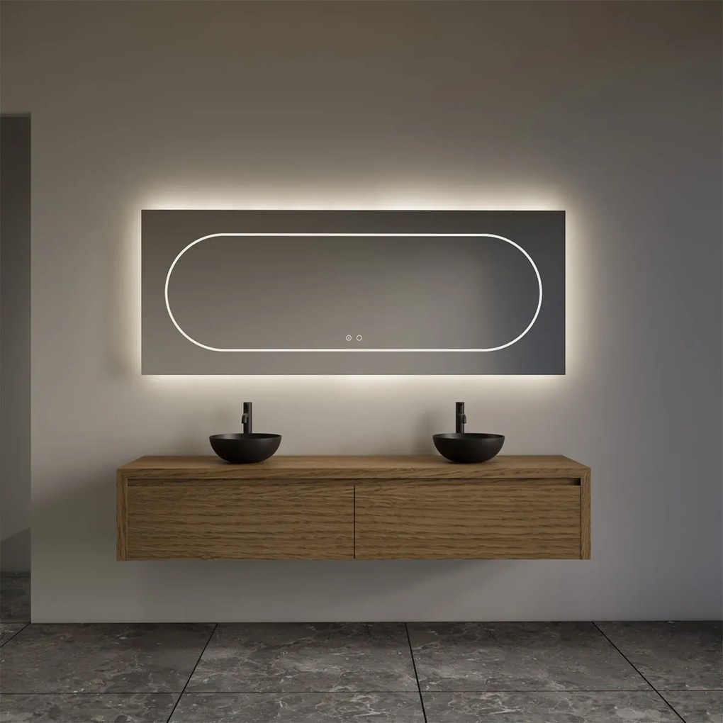 Gliss Design Ares badmeubel 180cm 2 lades castle brown zonder waskom