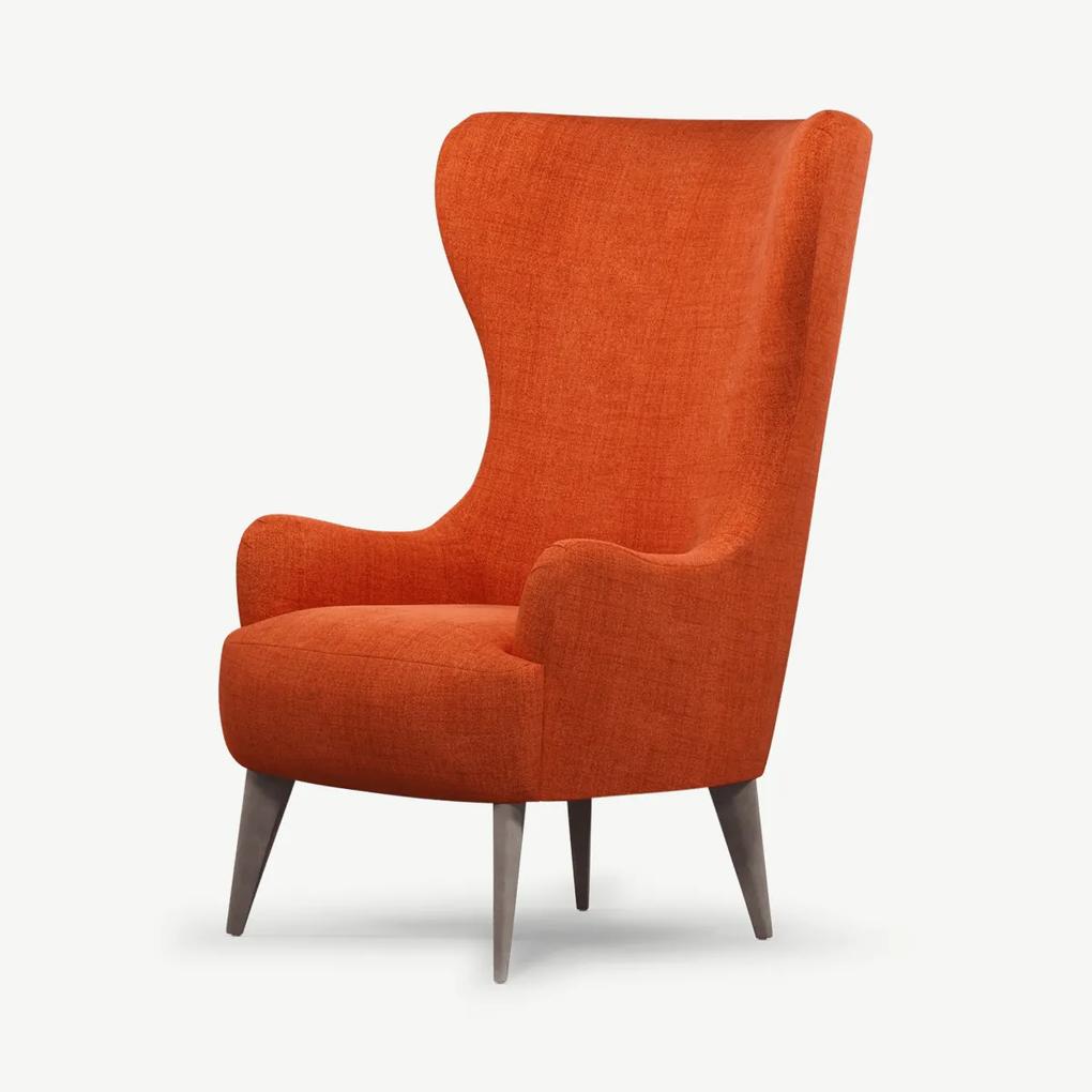 Custom MADE Bodil fauteuil, roest oranje met lichte houten poten