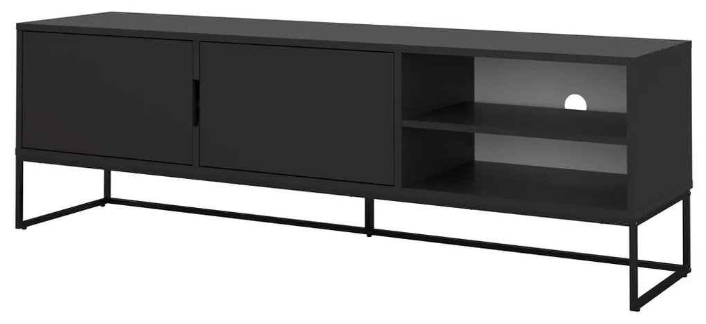 Tenzo Lipp Scandinavische TV-meubel Zwart - 176x43x57cm.