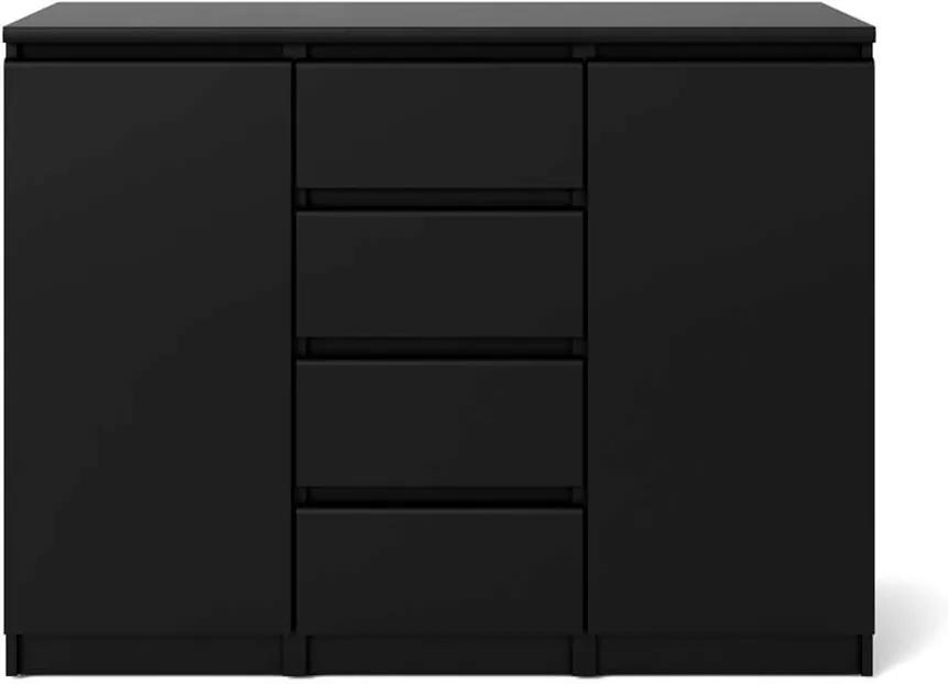 Dressoir Naia - mat zwart - 90,7x120,6x50 cm - Leen Bakker
