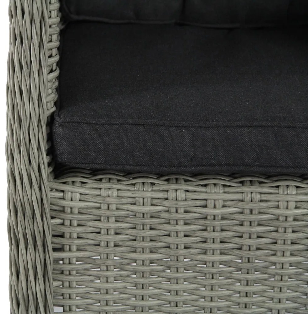 Tuinset 4 personen 164 cm Wicker Grijs Garden Collections Buckingham/Residence