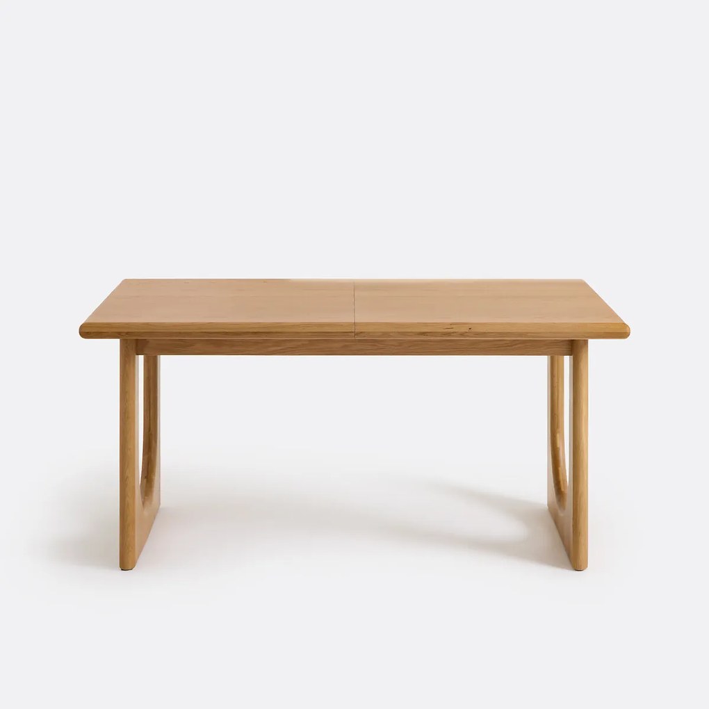 Uitschuifbare eettafel, eiken en fineer, 4 tot 8 couverts, DOUVE