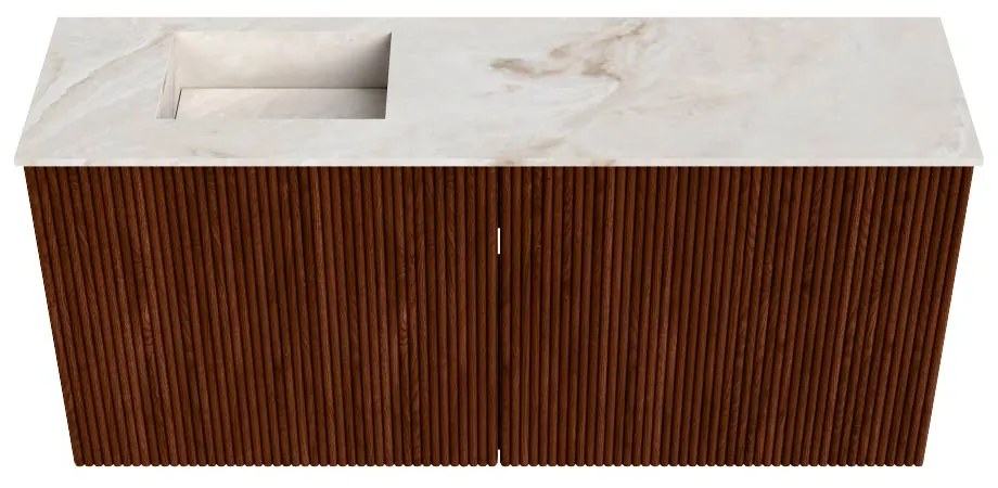 Mondiaz Joya DLux 90cm toiletmeubel ruby met wastafel faye links zonder kraangat frappe