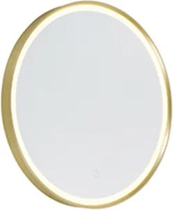Badkamerspiegel goud 50 cm incl. LED 3-staps dimbaar met touch rond - Miral