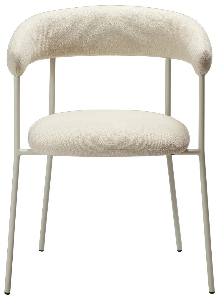 Dan-Form Plenti Eetkamerstoel Met Ronde Rug Wit Boucle