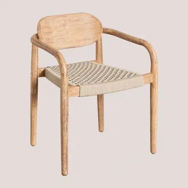 Set Van 2 Tuinstoelen Met Houten Armleuningen Naele Beige – Crème - Sklum