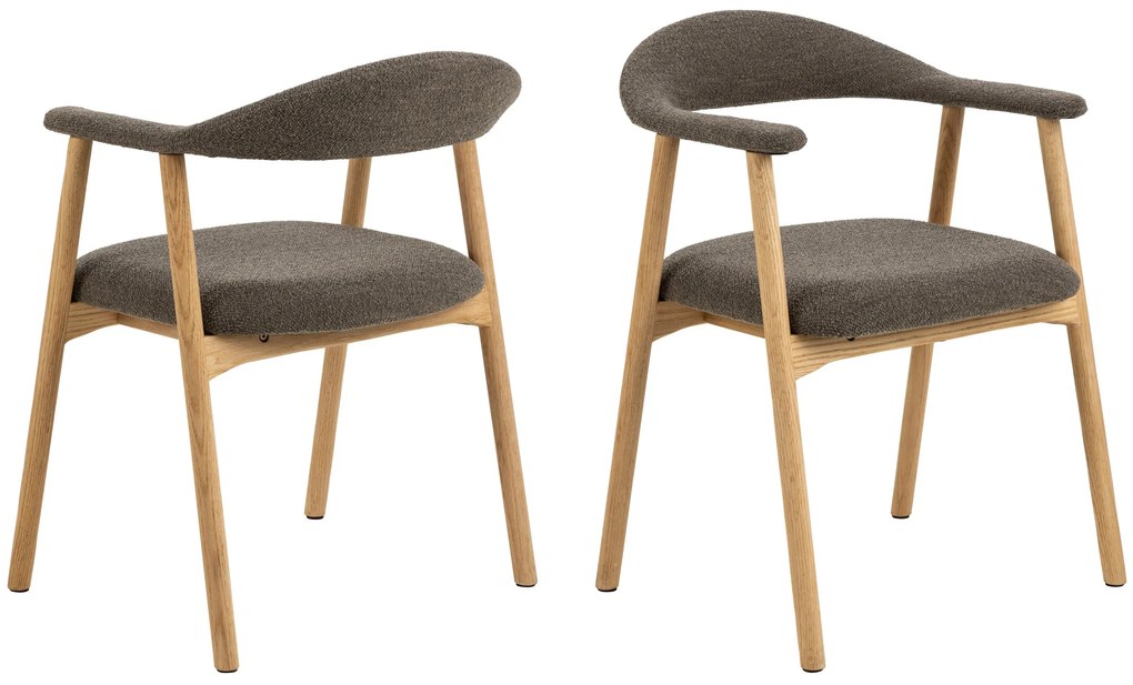 ADELE bruin taupe (monza 40) / frame natuurlijk eiken - HOUTEN STOEL VOOR WOONKAMER EETKAMER KEUKEN RETRO