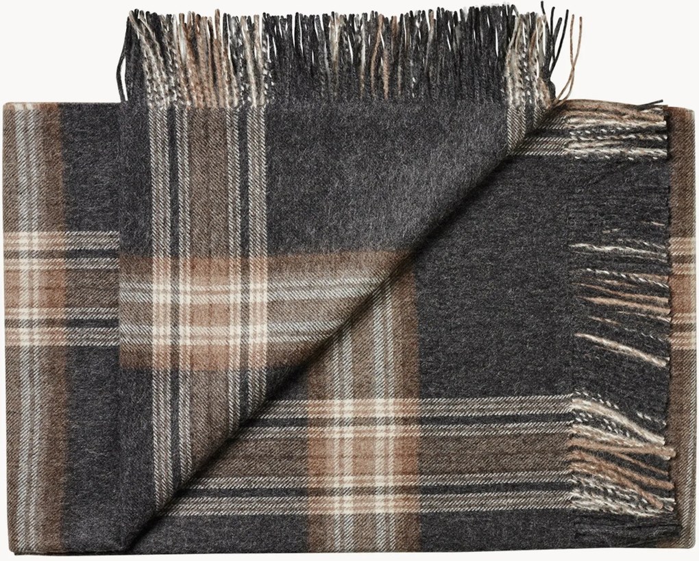 Baby-alpaca plaid Buenos Aires met franjes