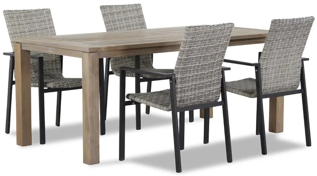 Tuinset 4 personen 180 cm Wicker Grijs Lifestyle Garden Furniture Upton/Bristol