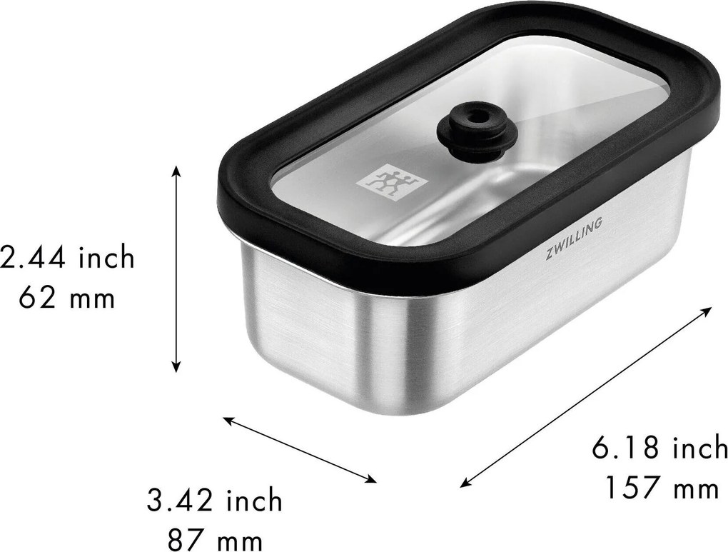 ZWILLING Fresh & Save STAINLESS Vacuümdoos S, Roestvrij staal, Zilver - Fresh & Save STAINLESS - ZWILLING