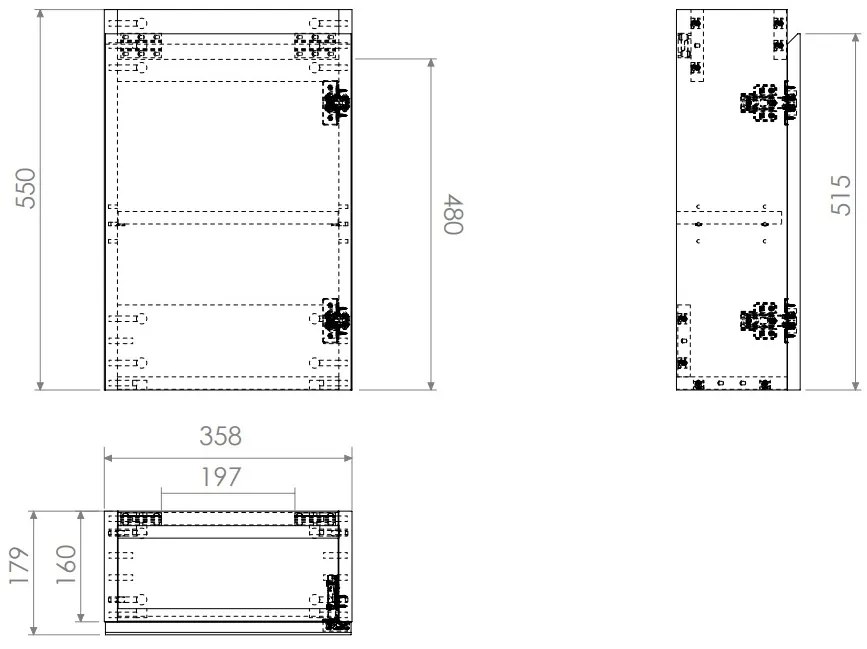 Clou Flush 3 toiletmeubel 36cm eiken rechtsdraaiend met keramische fontein wit mat en kraangat