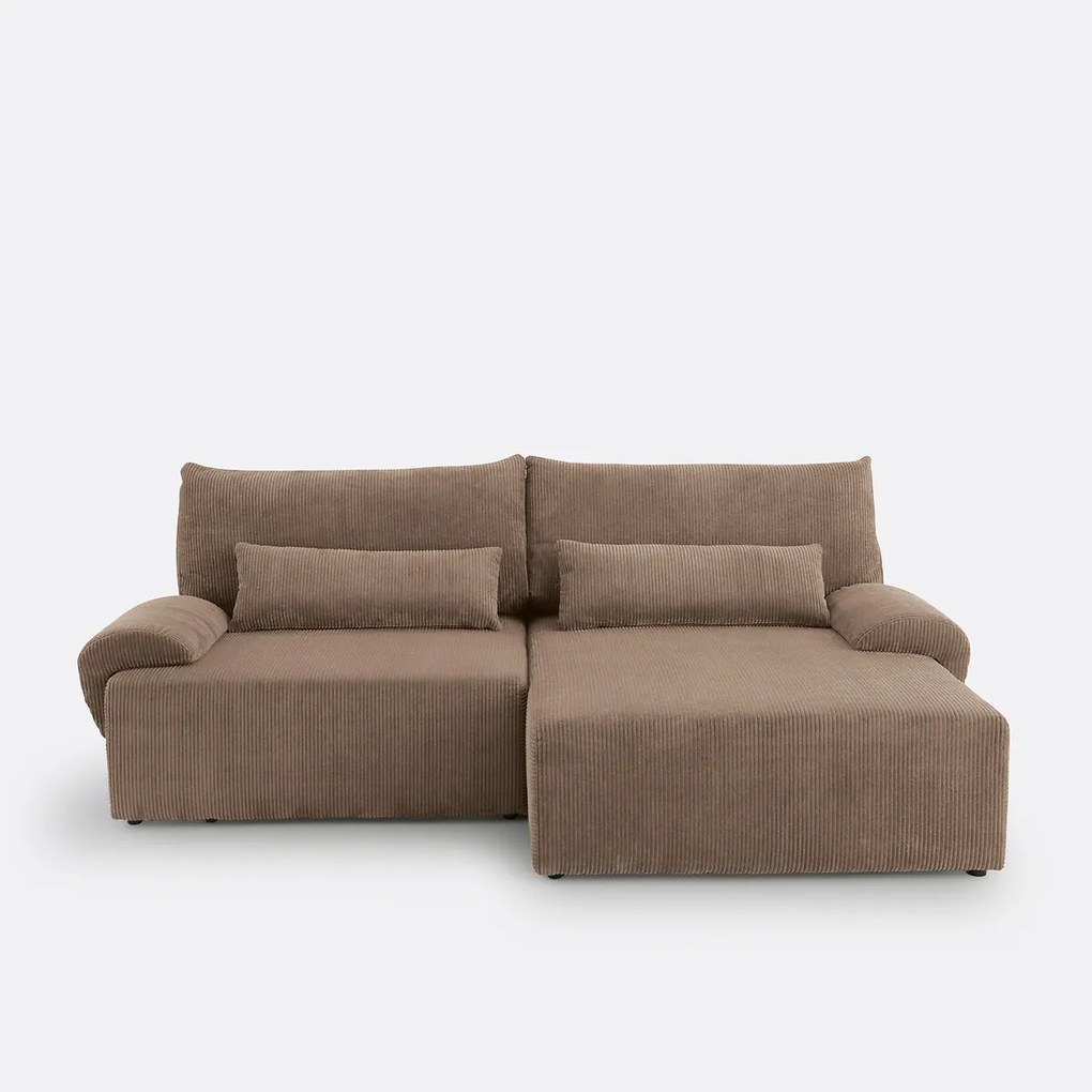 Hoekbank met koffer, ribfluweel, MAONA