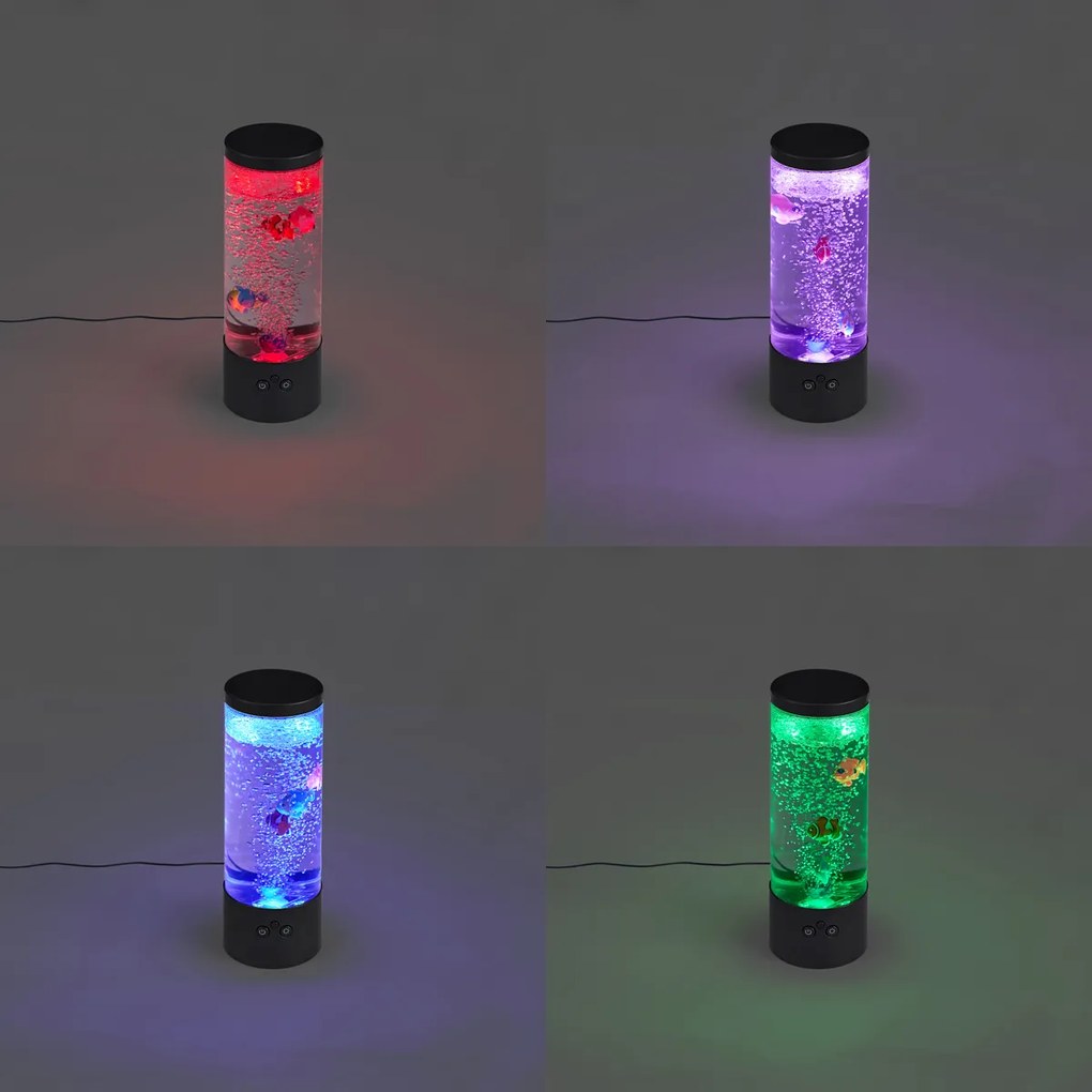 Bubbelbuis zwart 29cm incl. LED RGB - Sealife