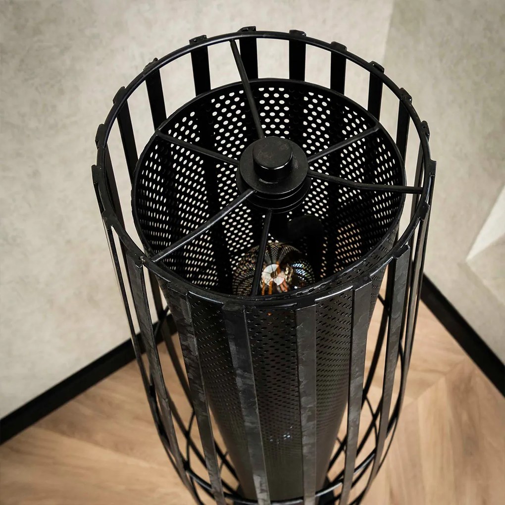 Staande Vloerlamp Zwart Metaal 150 Cm