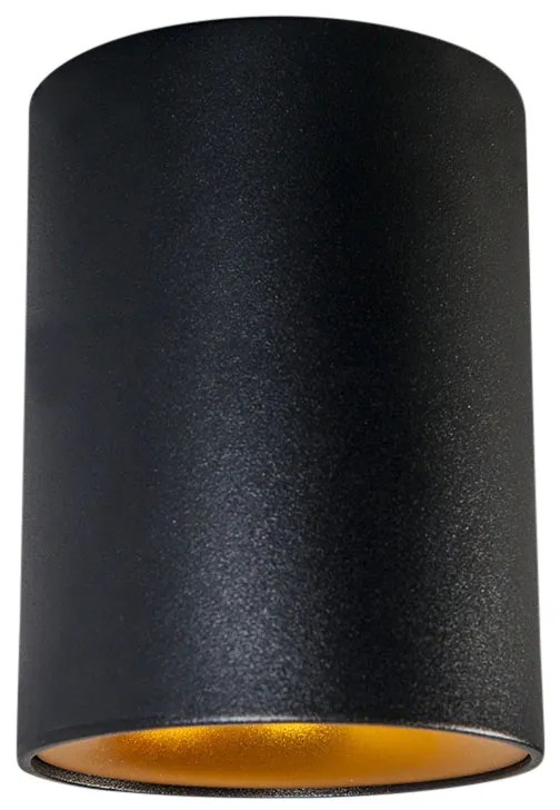 Smart Spot / Opbouwspot / Plafondspot zwart met goud incl. GU10 WiFi lichtbron - Ronda Design, Modern GU10 Binnenverlichting Lamp