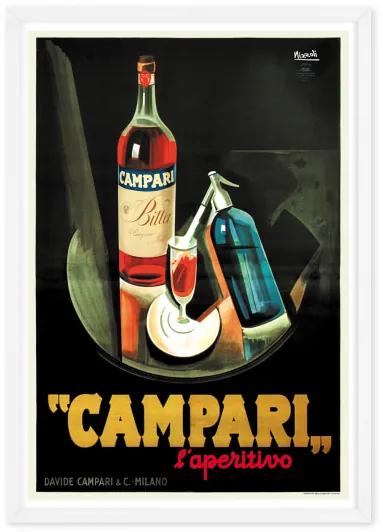Campari Vintage Drinks ingelijste print, A2, meerkleurig