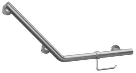 Crosswater Handgreep met WC-rolhouder - schuin - 71.9x33.2cm - geborsteld RVS GBA7232V